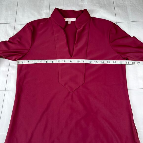 Jude Connally Tunic Top Womens Small Red Chris Jude Cloth Pullover Stretch USA - Picture 5 of 8